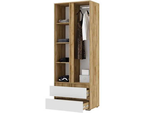 Шкаф «Хелен» ШК-01 2-х дверный, белый/дуб крафт золотой