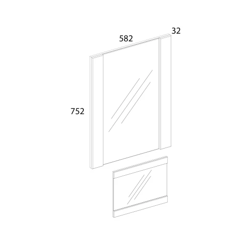 DOORSET, Зеркало навесное 58. Цвет ДУБ НАВАРРА