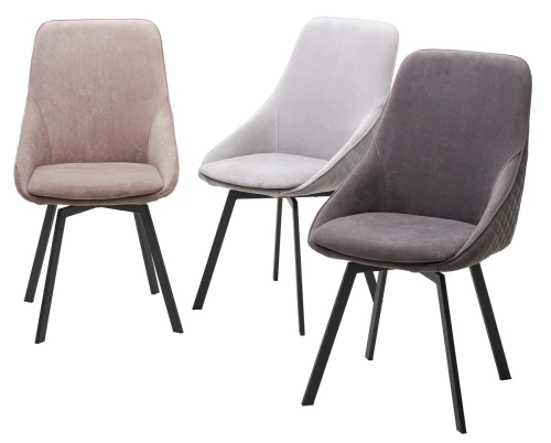 Стул CASA, 360 град. поворот. B28 Темно-серый, велюр / черный каркас, М-City