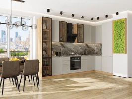 Кухонный гарнитур Квадро-04 Кашемир Дуб Вотан