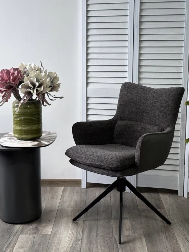 Стул MAYA 360 град. поворот Серый GINO-457 / SEA-458 / черный каркас, ®DISAUR