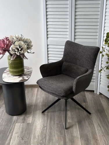 Стул MAYA 360 град. поворот Серый GINO-457 / SEA-458 / черный каркас, ®DISAUR