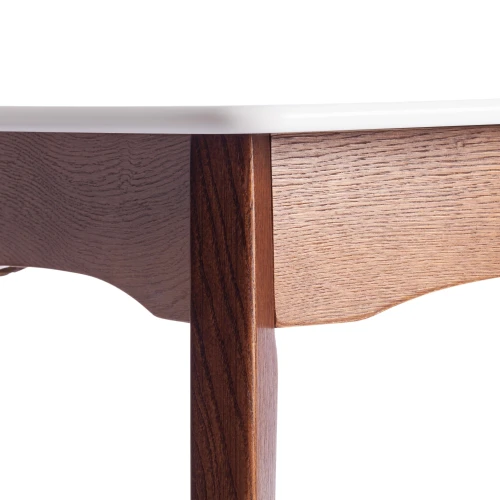 Стол CATERINA бук, мдф, 100+30x70x75, коричневый, белый