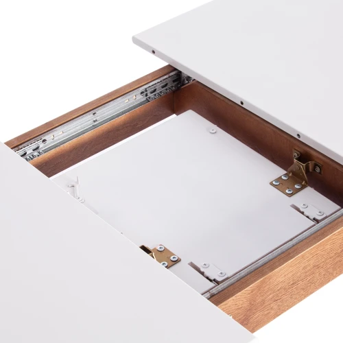 Стол CATERINA бук, мдф, 100+30x70x75, коричневый, белый