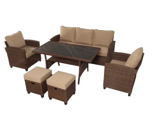 Обеденная группа плетеной мебели Джуми «Jumi» Шоколад