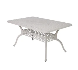 Стол из литого алюминия ВУЛКАН «VOLCANO» 150х90  -  Белый