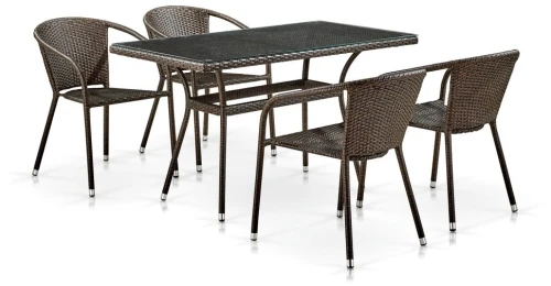 Комплект плетеной мебели T286A/Y137C-W53 Brown (4+1)