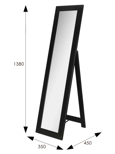 Зеркало напольное BeautyStyle 8 черный 138 см х 35 см