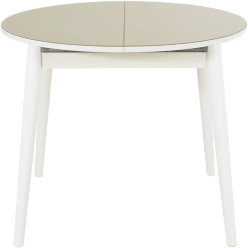 Стол «Ривьера» круг стекло капучино, белый прямые