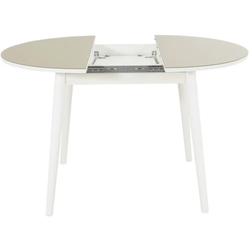 Стол «Ривьера» круг стекло капучино, белый прямые