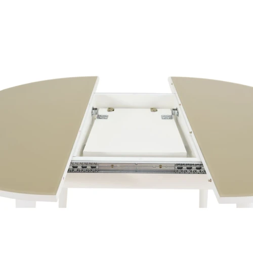 Стол «Ривьера» круг стекло капучино, белый прямые