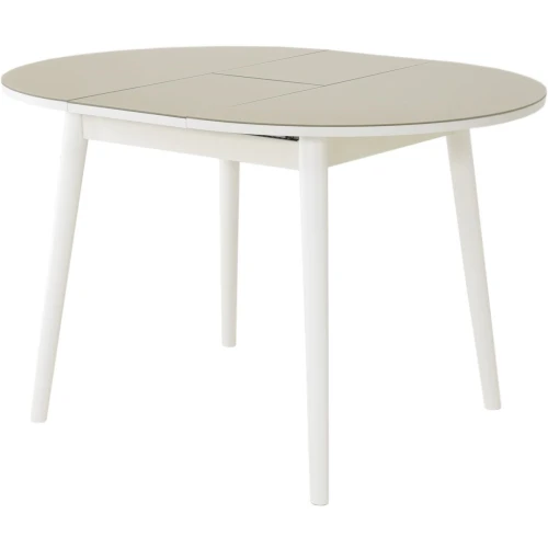 Стол «Ривьера» круг стекло капучино, белый прямые