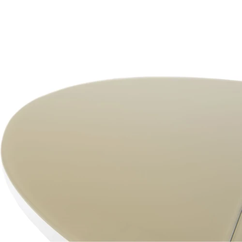 Стол «Ривьера» круг стекло капучино, белый прямые