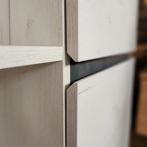 Шкаф пенал «Гретта» 2С, Крафт белый/Антрацит