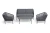 "Канны" лаунж-зона 4-местная (разборная) из роупа со столиком "Диего" цвета "серый гранит", роуп темно-серый круглый, ткань темно-серая