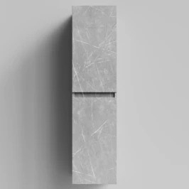 Пенал Бест 35 (2 двери) подвесной, Мрамор Белый софт тач 4044-2, правый