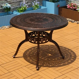 Стол круглый из литого алюминия ОРХИДЕЯ «ORCHID» D100 арт.6053