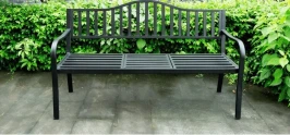 Садовая скамейка из стали Паркер (Parker) с выдвижным столиком