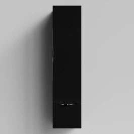 Пенал Марко 35 подвесной, дверь и ящик, ручки Хром, черный глянец, правый