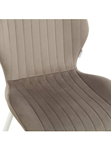 DC825 Стул мягкий, АНТРАЦИТ#G62-15 велюр, каркас металл белый КРУГЛЫЙ