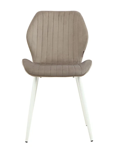 DC825 Стул мягкий, АНТРАЦИТ#G62-15 велюр, каркас металл белый КРУГЛЫЙ