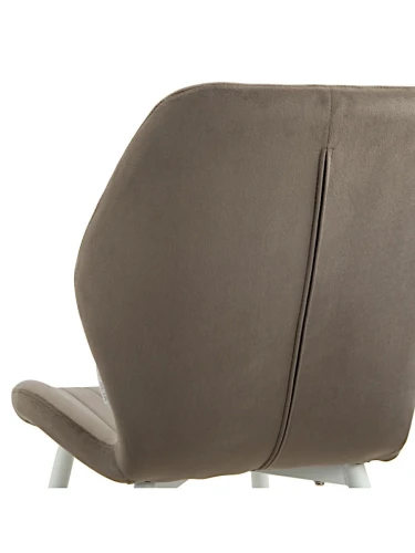 DC825 Стул мягкий, АНТРАЦИТ#G62-15 велюр, каркас металл белый КРУГЛЫЙ