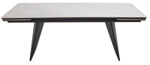 Стол ШЕРЛ  200 CRYSTAL ONIX BIANCO, керамика / Черный каркас М-City