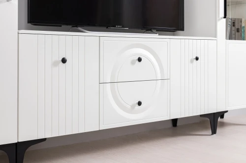 ТВ тумба Валенсия 16.45, Белый шагрень