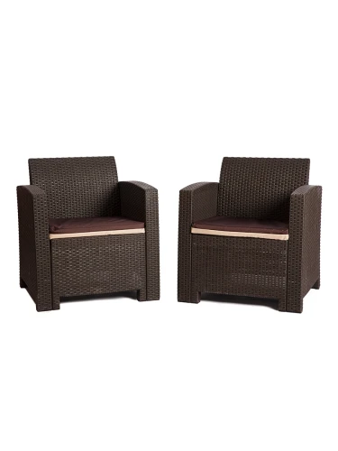 Комплект мебели «California Set+4 кресла», цвет венге, искусственный ротанг, подушки в комплекте