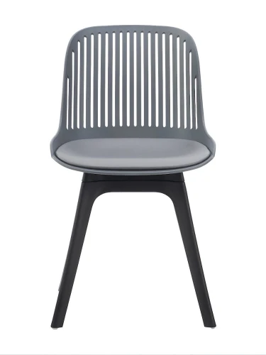 DC270 Стул пластиковый, ГРАФИТ c подушкой, ноги черные