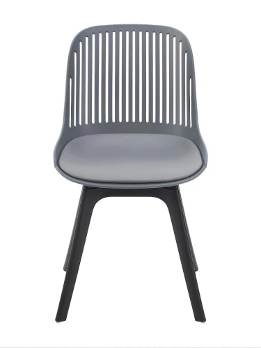 DC270 Стул пластиковый, ГРАФИТ c подушкой, ноги черные