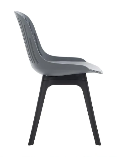 DC270 Стул пластиковый, ГРАФИТ c подушкой, ноги черные