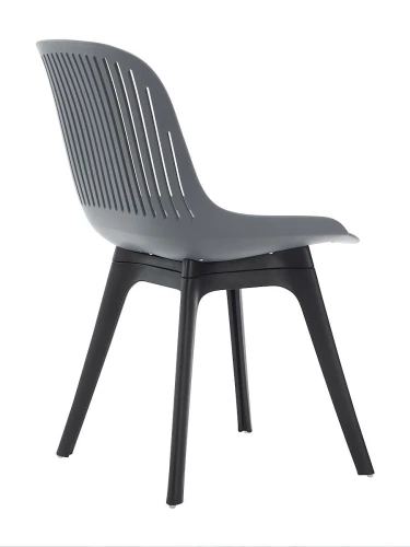 DC270 Стул пластиковый, ГРАФИТ c подушкой, ноги черные