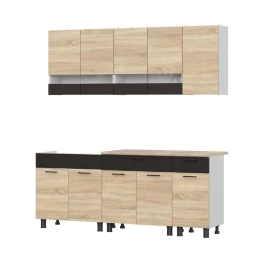 Готовая кухня КГ 2,2м, Белый, Дуб сонома, Дуб венге