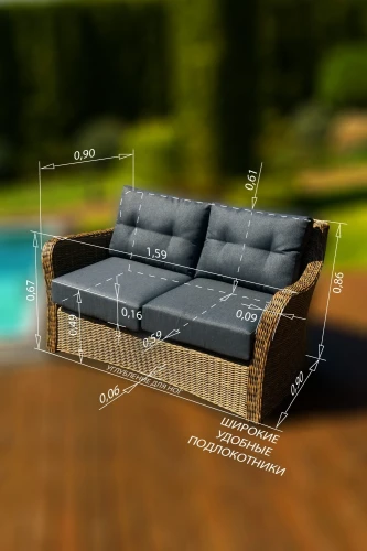 ВЕНЕЦИЯ 2-х местный диван (цвет: коричневый)