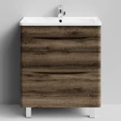 Тумба Адель 70 напольный, Дуб крымский коричневый ПВХ 131005-9005 Vodok с раковиной в комплекте