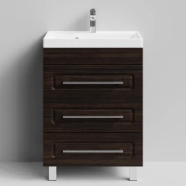 Тумба Арабеска 60 напольный, Палисандр ПВХ 43101 Vodok с раковиной в комплекте