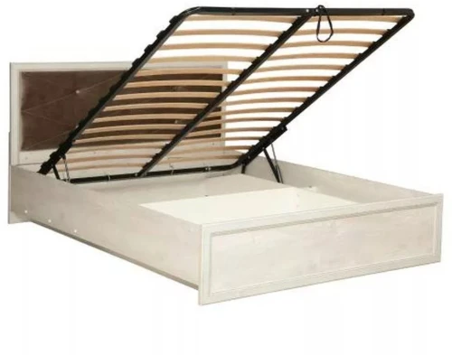 Кровать двуспальная с подъемным механизмом 32.26-02 Сохо (1600) Бетон пайн белый