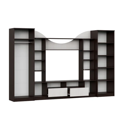 Стенка в гостиную МГС 8, дуб венге/ясень анкор светлый