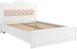 Кровать 1400 с мягким элементом Монако МН-8 + МН-8А белое дерево