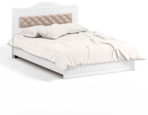 Кровать 1400 с мягким элементом Монако МН-8 + МН-8А белое дерево