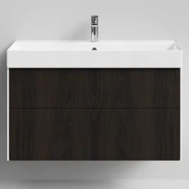 Тумба Лоренцо 100 подвесной, Дуб цвет 20 Vodok с раковиной в комплекте