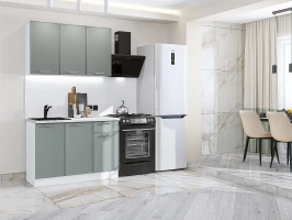 Кухонный гарнитур Квадро-03 Аквамарин Белый