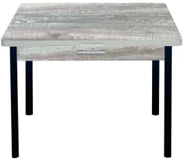 Симпл стол обеденный раскладной с ящиком / бетон темный/черный