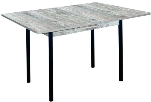 Симпл стол обеденный раскладной с ящиком / бетон темный/черный