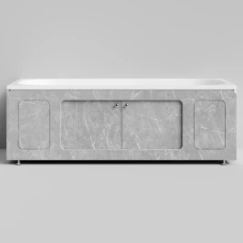 Экран-купе Лидер 1700, 2 раздвижные двери, Мрамор Белый софт тач 4044-2