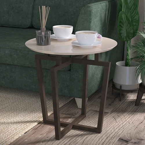 Стол журнальный Рилле 440 эмаль бежевый/темный кофе