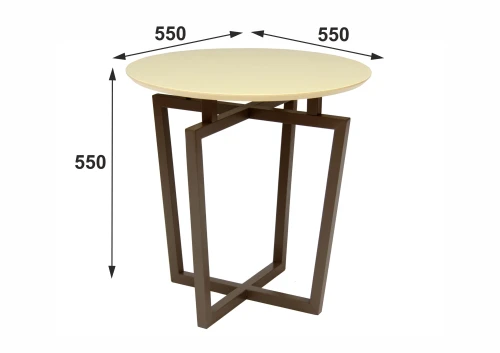Стол журнальный Рилле 440 эмаль бежевый/темный кофе