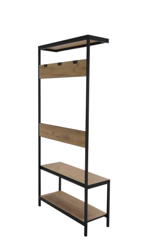 Вешало ГРАНЖ-1, Дуб Крафт Золотой / Черный