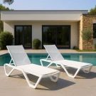 Комплект шезлонгов ENZO в белом цвете Комплект шезлонгов ENZO в белом цвете